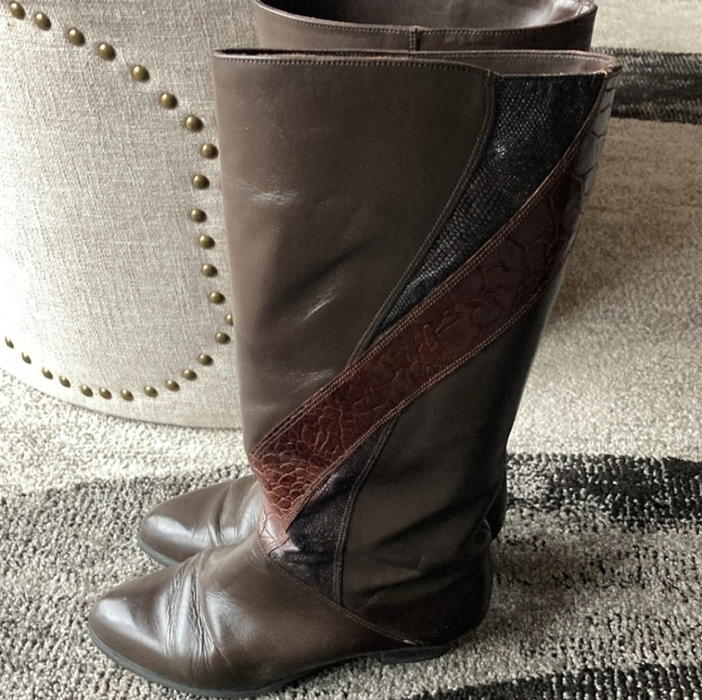 3/50$ ○ LA VALLEE vintage Brown Leather Boots • 7